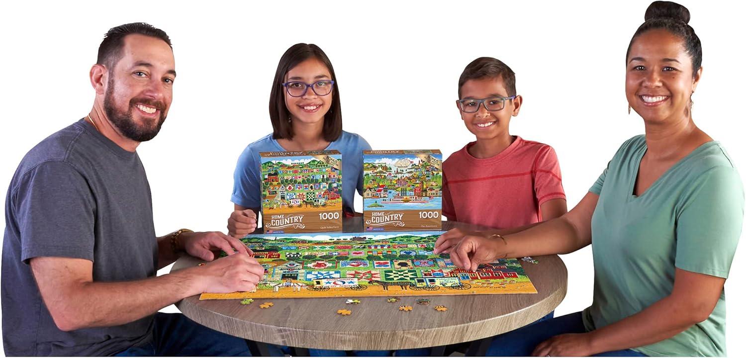 image:imageRoseArt Home Country Farm County Fair 1000 Piece Jigsaw Puzzle for AdultsQuilt Valley Farm