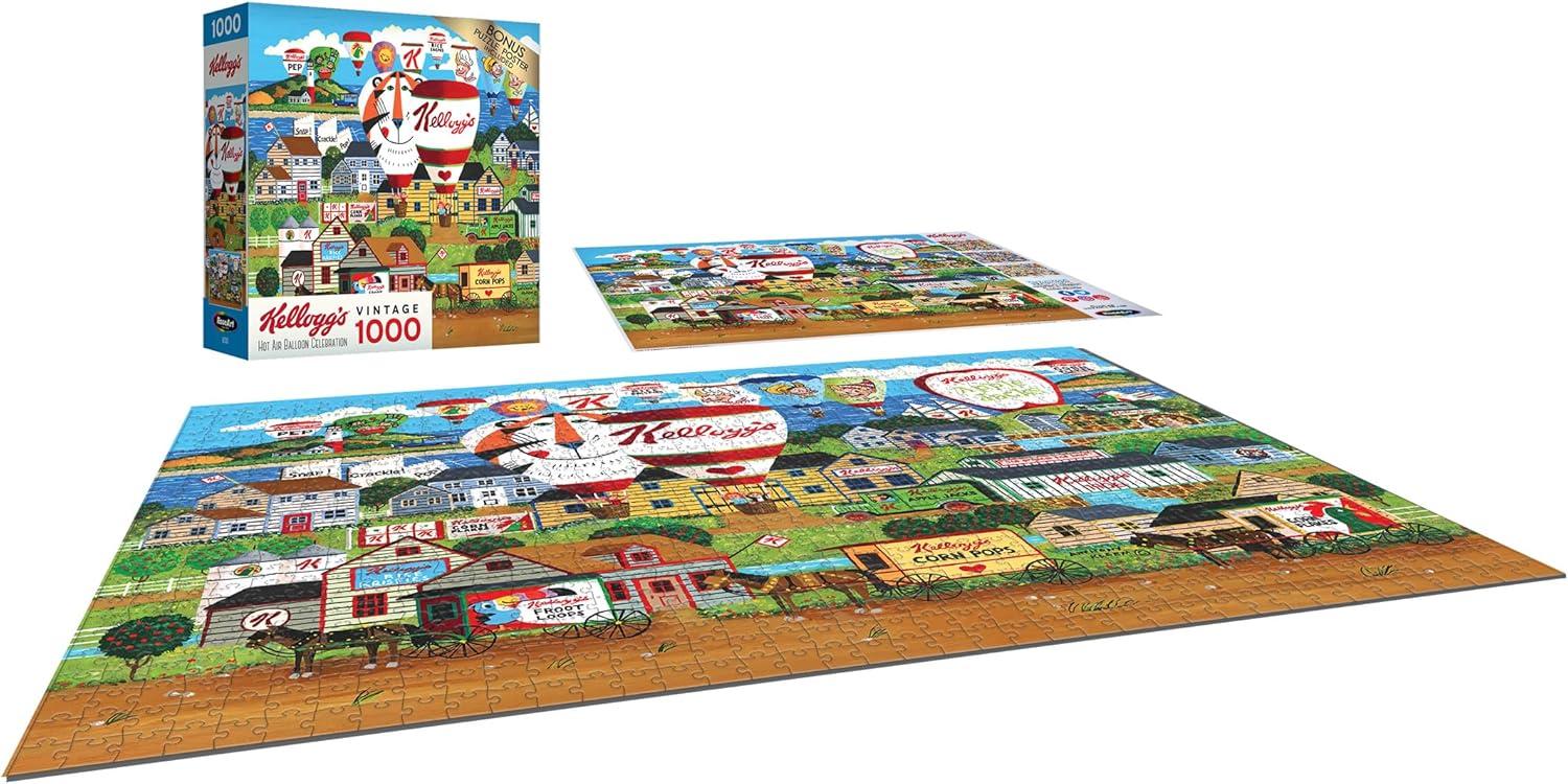 image:imageRoseArt Kelloggs Cereal Favorites 1000 Piece Jigsaw Puzzles for AdultsHot Air Balloon