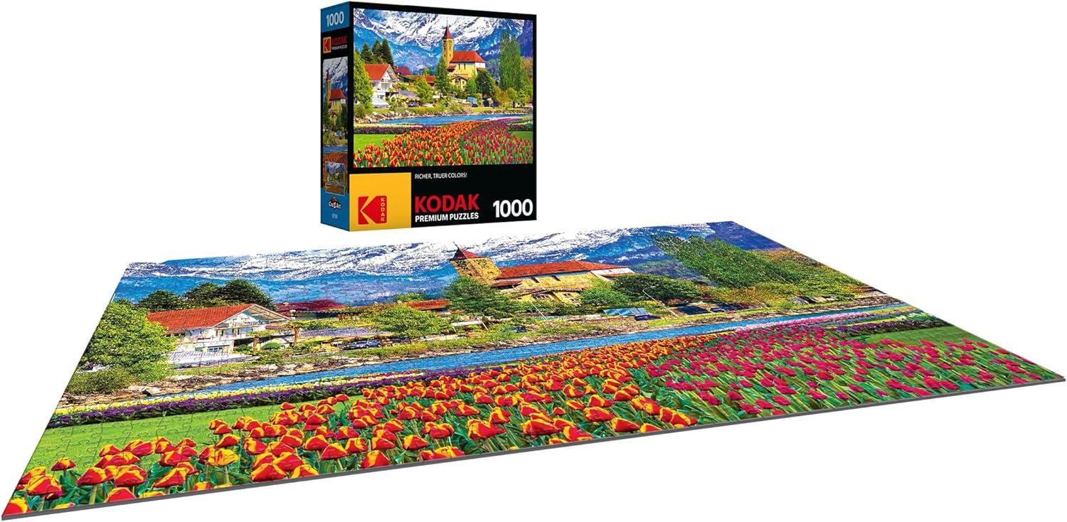 image:imageRoseArt Kodak Premium Hunsett Mill and The River Ant Norfolk England 1000 Piece Jigsaw Puzzle for AdultsBrienz Town and Flowers