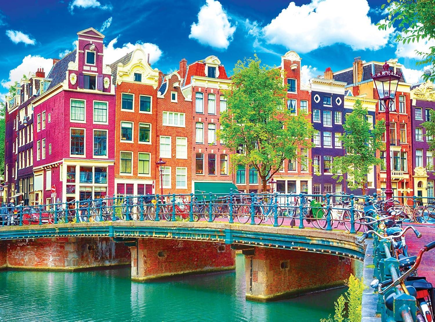 image:imageRoseArt Kodak Premium Hunsett Mill and The River Ant Norfolk England 1000 Piece Jigsaw Puzzle for AdultsColorful Waterfront Buildings Amsterdam