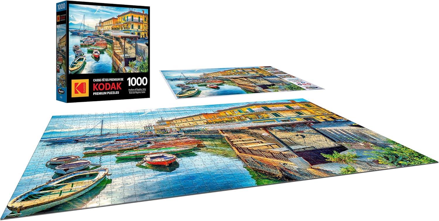 image:imageRoseArt Kodak Premium Stowaways 1000 Piece Jigsaw Puzzle for AdultsHarbor of Naples Italy