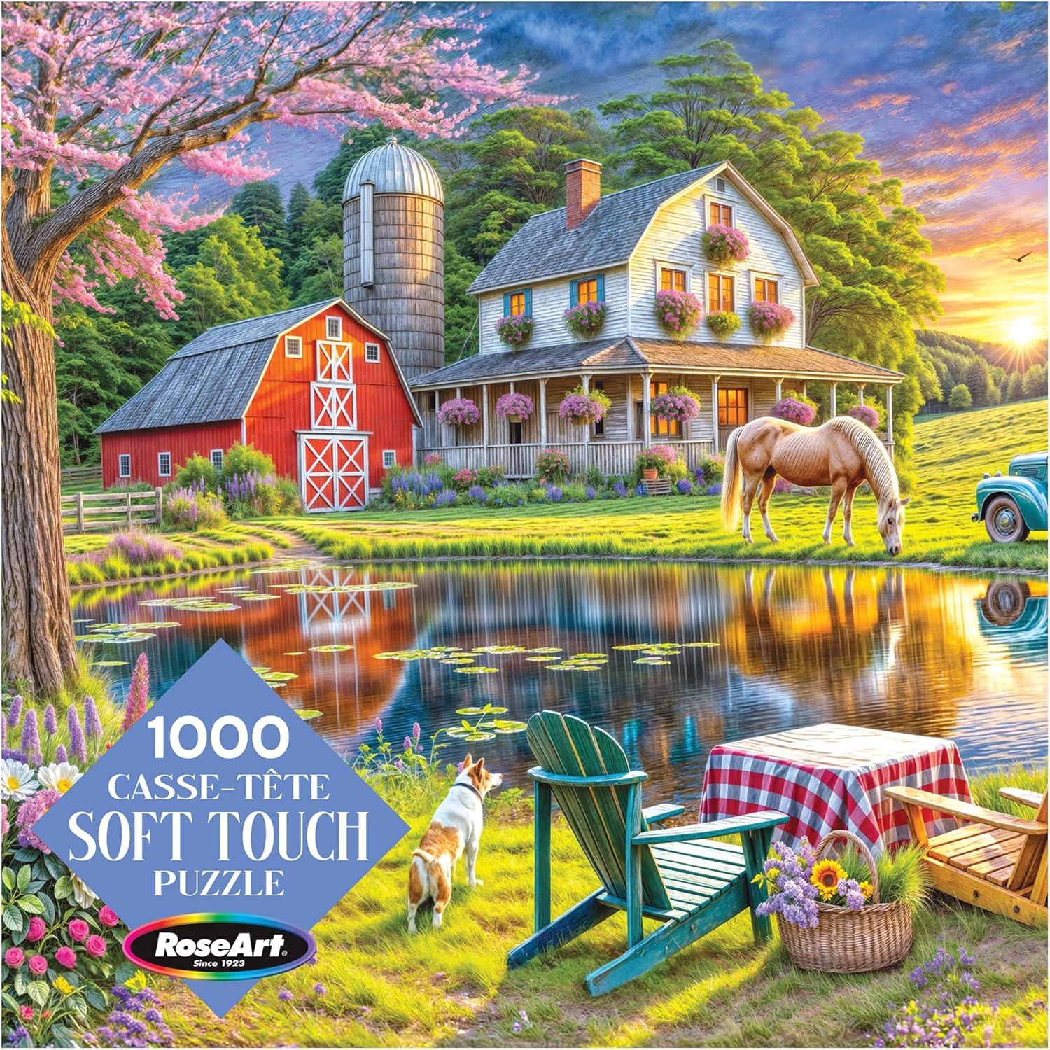 image:imageRoseArt Soft Touch Cat Flowers 1000 Piece Jigsaw Puzzle for AdultsBackyard