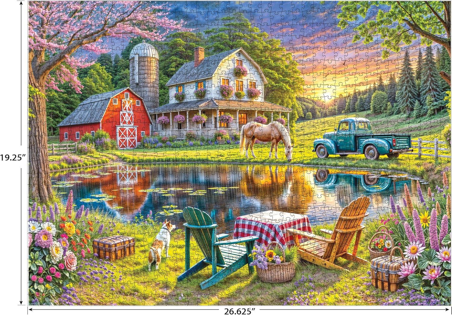 image:imageRoseArt Soft Touch Cat Flowers 1000 Piece Jigsaw Puzzle for AdultsBackyard