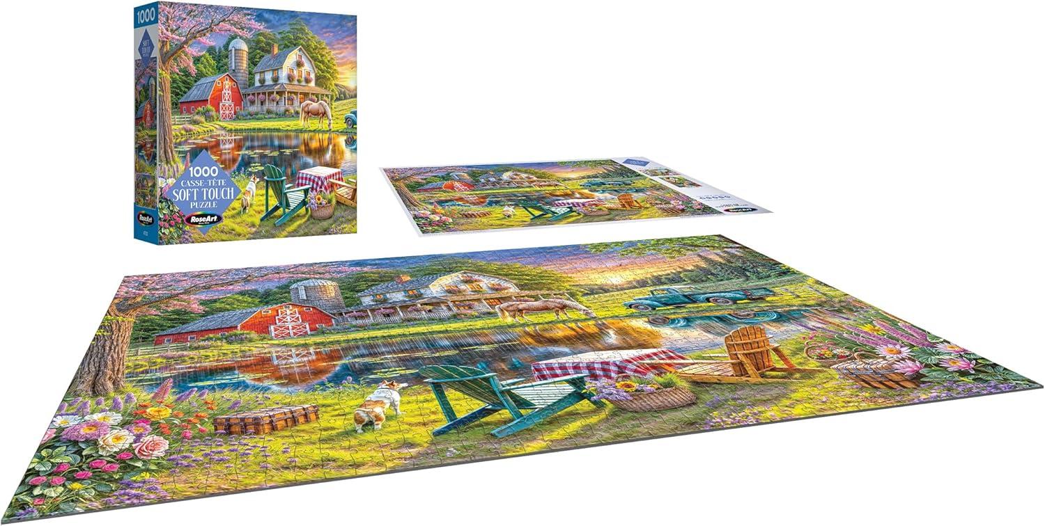 image:imageRoseArt Soft Touch Cat Flowers 1000 Piece Jigsaw Puzzle for AdultsBackyard