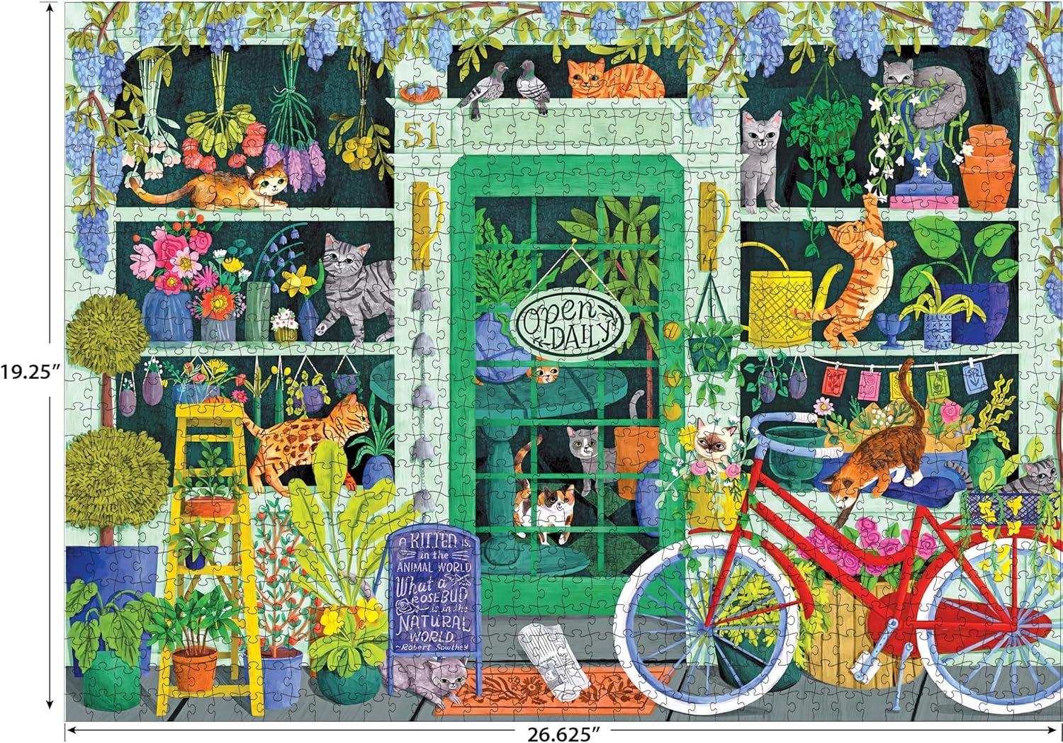 image:imageRoseArt Soft Touch Cat Flowers 1000 Piece Jigsaw Puzzle for AdultsCat Flowers