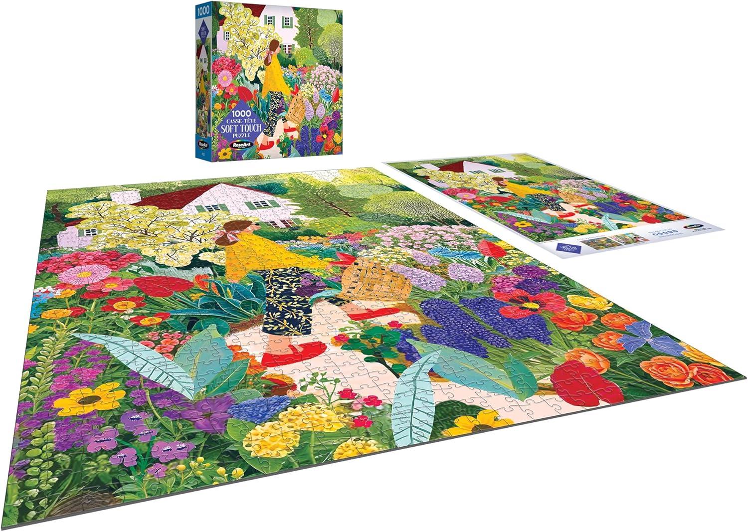 image:imageRoseArt Soft Touch Cat Flowers 1000 Piece Jigsaw Puzzle for AdultsPicking Flowers