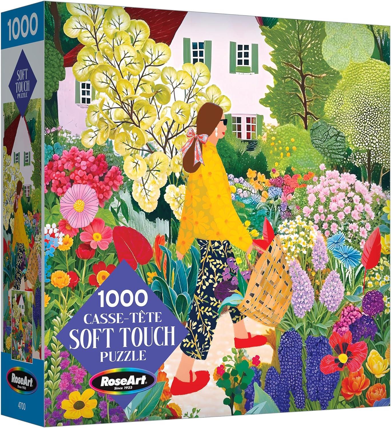 image:imageRoseArt Soft Touch Cat Flowers 1000 Piece Jigsaw Puzzle for AdultsPicking Flowers