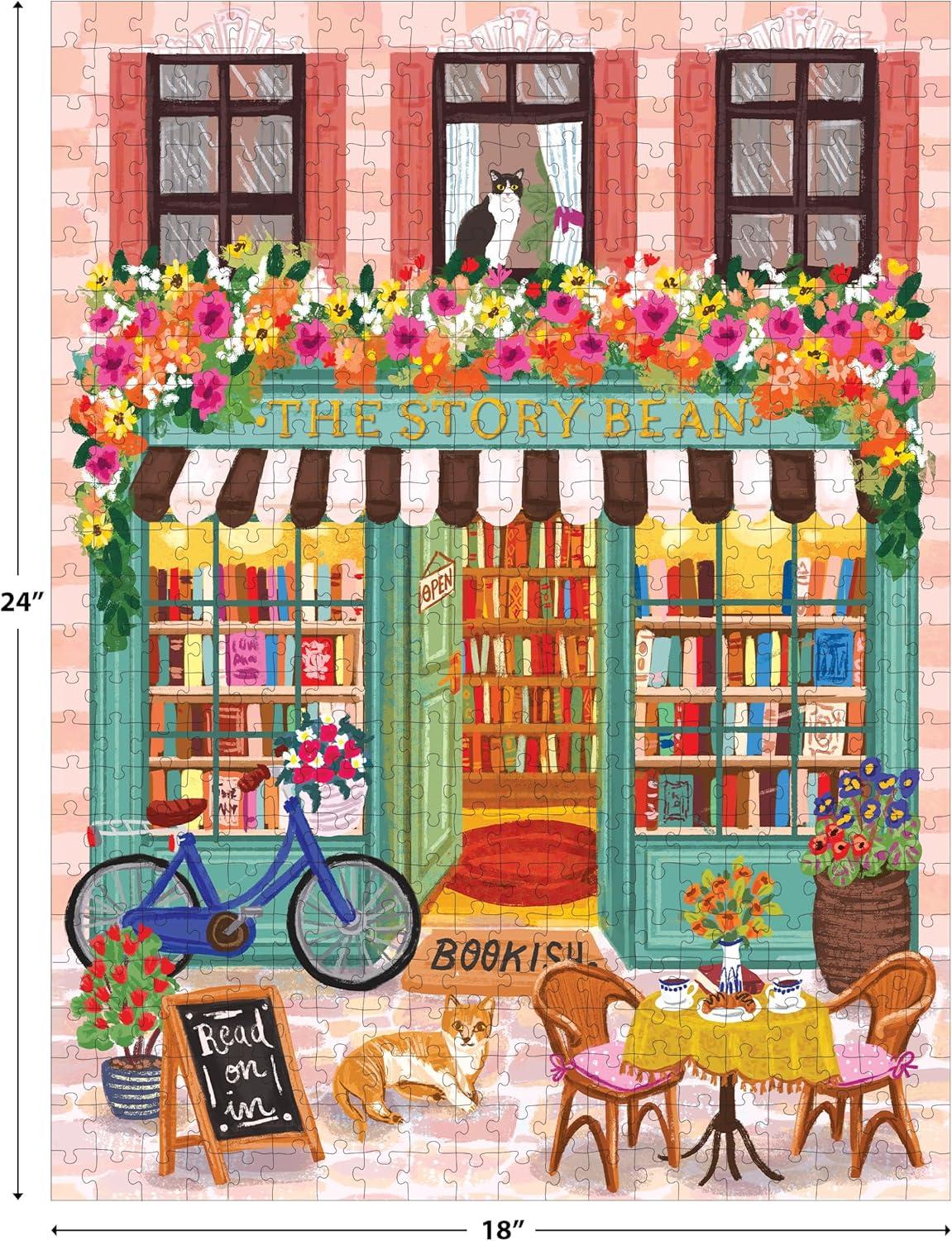 image:imageRoseArt Vertical Visions The Story Bean 500 Piece Jigsaw Puzzle Caf and Book Store Puzzle for AdultsThe Story Bean