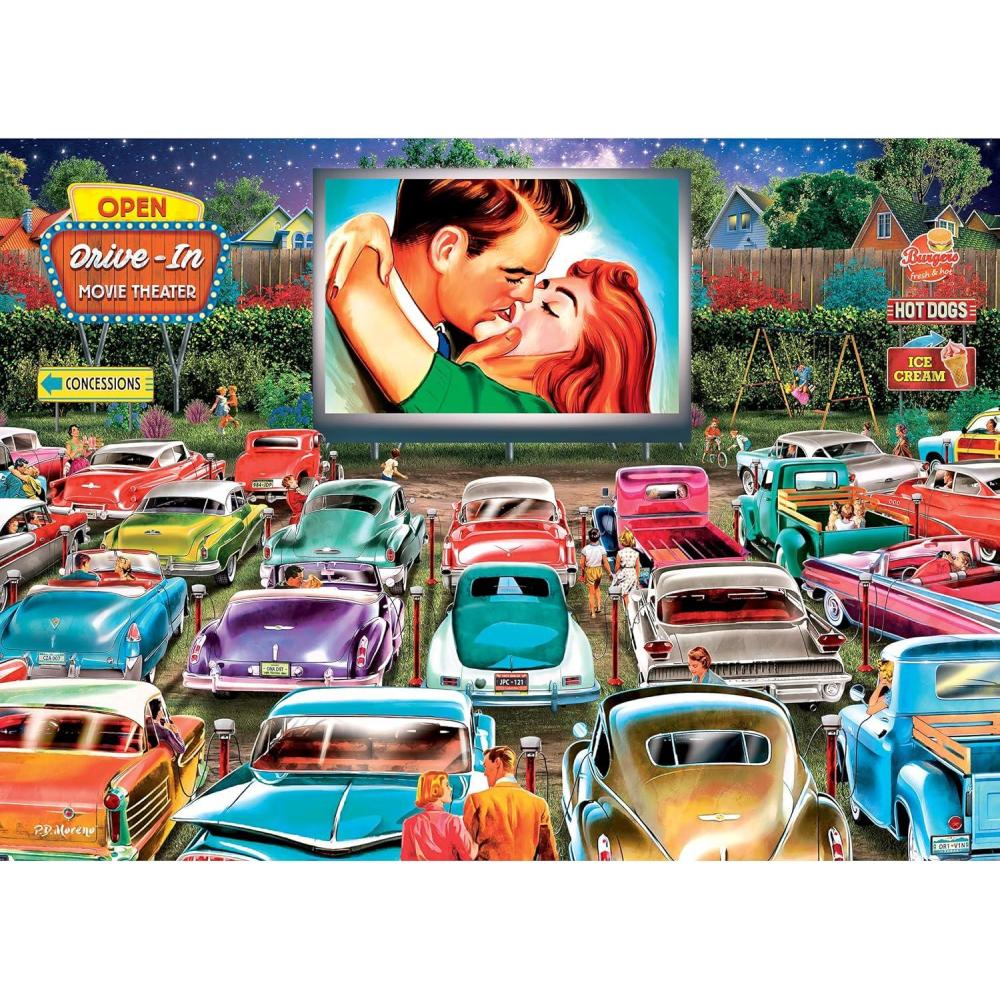 image:imageRoseArt  Back to The Past  Ice Cream Truck Day  1000 Piece Jigsaw Puzzle for AdultsDriveIn Date Night