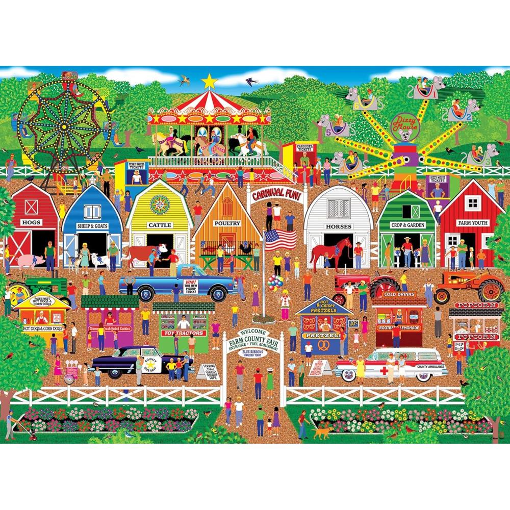image:imageRoseArt Home Country Farm County Fair 1000 Piece Jigsaw Puzzle for AdultsFarm County Fair