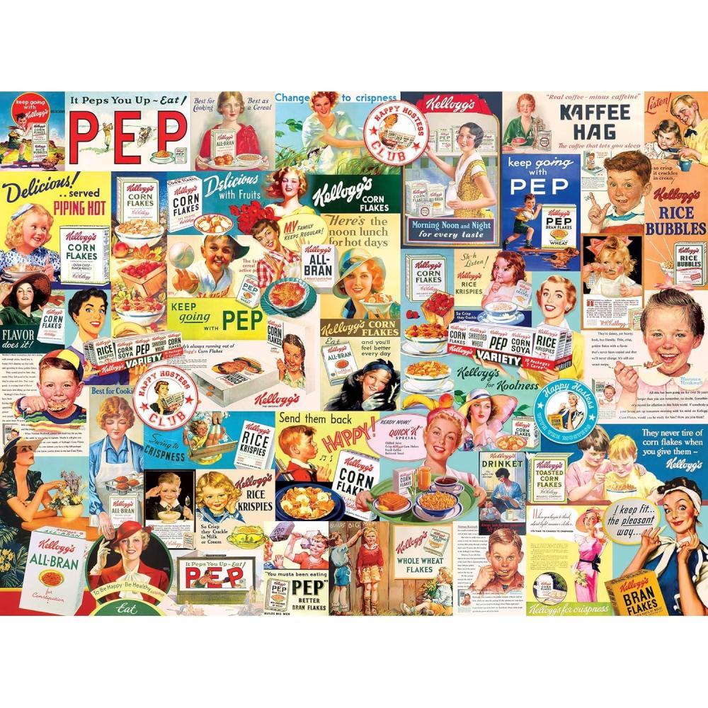 image:imageRoseArt Kelloggs Cereal Favorites 1000 Piece Jigsaw Puzzles for AdultsCereal Ads