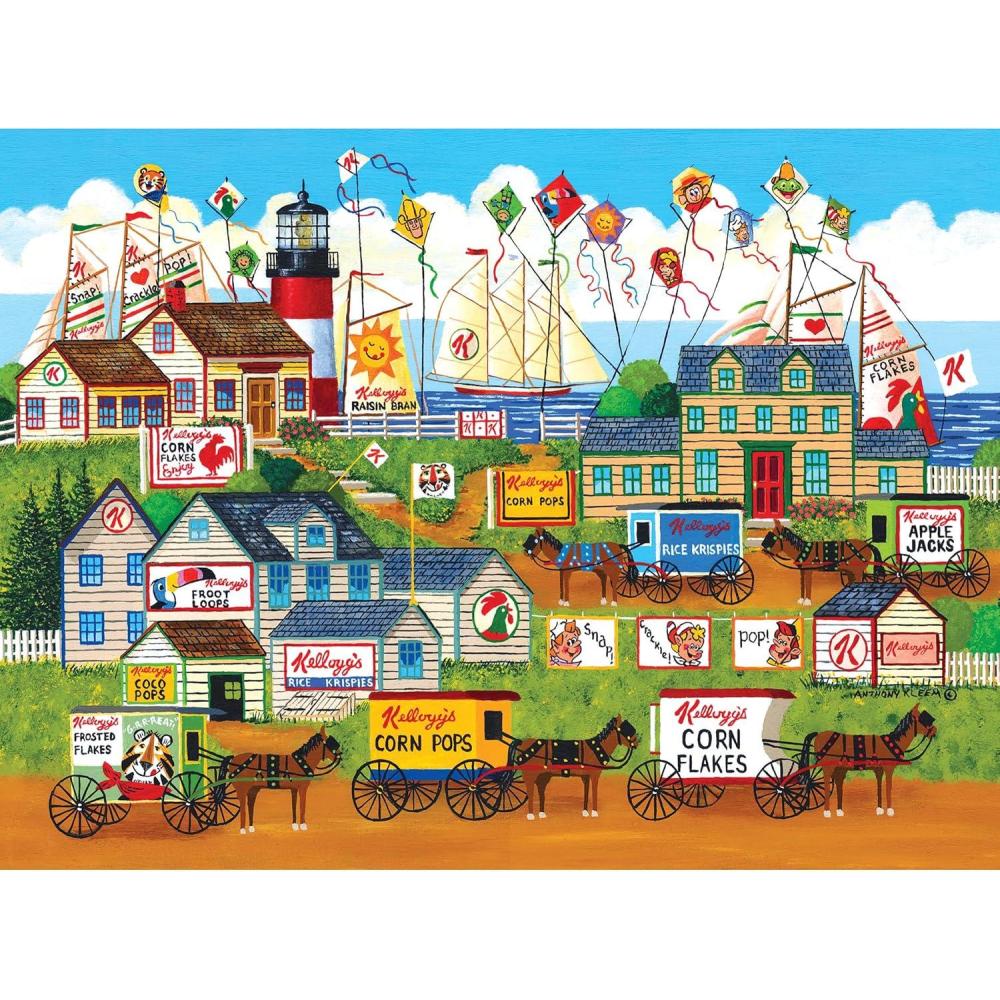 image:imageRoseArt Kelloggs Cereal Favorites 1000 Piece Jigsaw Puzzles for AdultsTown by The Sea