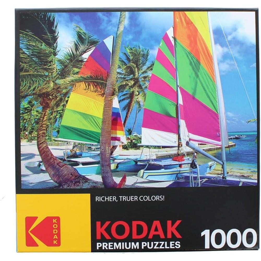 image:imageRoseArt Kodak Premium Hunsett Mill and The River Ant Norfolk England 1000 Piece Jigsaw Puzzle for AdultsBoats in Port Kouloura