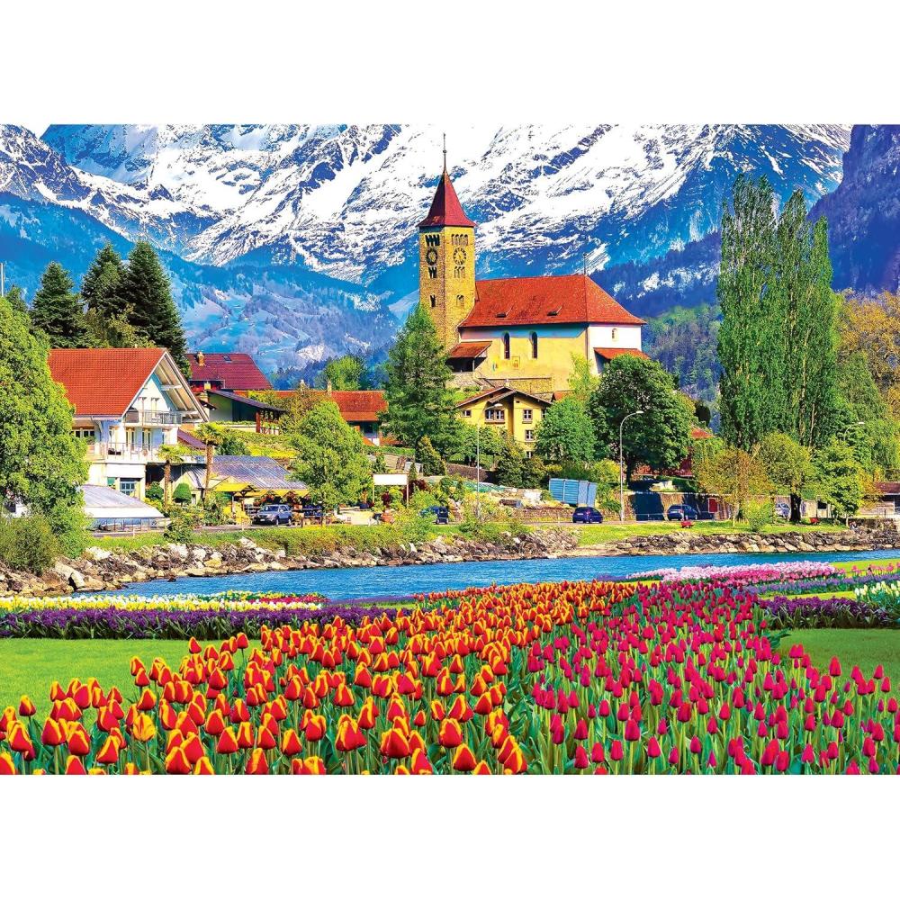 image:imageRoseArt Kodak Premium Hunsett Mill and The River Ant Norfolk England 1000 Piece Jigsaw Puzzle for AdultsBrienz Town and Flowers
