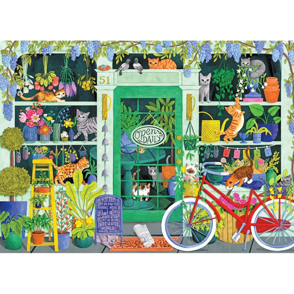 image:imageRoseArt  Soft Touch  Cat Flowers  1000 Piece Jigsaw Puzzle for AdultsCat Flowers