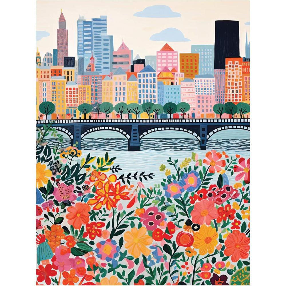 image:imageRoseArt Vertical Visions The Story Bean 500 Piece Jigsaw Puzzle Caf and Book Store Puzzle for AdultsCity Flowers