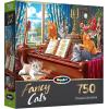 RoseArt – Fancy Cats – Library Mischief – 750 Piece Jigsaw Puzzle for Adults(Piano Lessons)