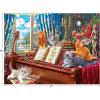 RoseArt – Fancy Cats – Library Mischief – 750 Piece Jigsaw Puzzle for Adults(Piano Lessons)