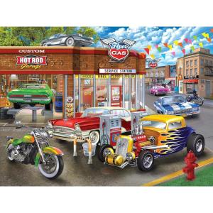 RoseArt – American Nostalgia – Hot Rod Garage – 550 Piece Jigsaw Puzzle for Adults(Hot Rod Garage)