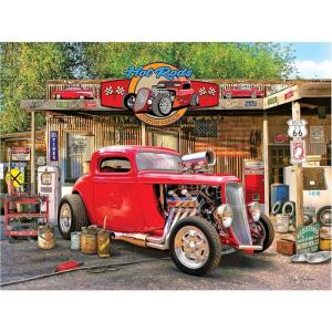 RoseArt – American Nostalgia – Hot Rod Garage – 550 Piece Jigsaw Puzzle for Adults(Hot Rod Gas Up)