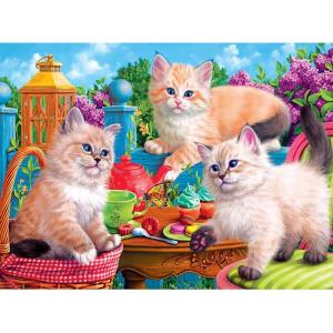 RoseArt – Fancy Cats – Library Mischief – 750 Piece Jigsaw Puzzle for Adults(Kitten Tea Party)