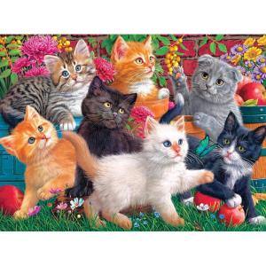 RoseArt – Fancy Cats – Library Mischief – 750 Piece Jigsaw Puzzle for Adults(Kittens at Play)