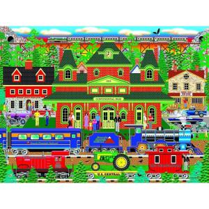 RoseArt – Home Country – Farm County Fair – 1000 Piece Jigsaw Puzzle for Adults(Mountain Rail Holiday)
