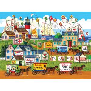 RoseArt – Kellogg’s – Cereal Favorites – 1000 Piece Jigsaw Puzzles for Adults(Town by The Sea)