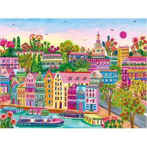 RoseArt – Millie Illustrates – Amsterdam 300 Piece Jigsaw Puzzle – Vibrant Cityscape Artwork, Fun & Challenging Puzzle for Adults(Amsterdam)