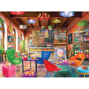 RoseArt – My Happy Place – Van Life – 750 Piece Jigsaw Puzzle for Adults(Boho Coffeeshop)