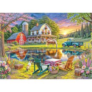 RoseArt – Soft Touch – Cat Flowers – 1000 Piece Jigsaw Puzzle for Adults(Backyard)