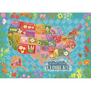 RoseArt – Soft Touch – Cat Flowers – 1000 Piece Jigsaw Puzzle for Adults(Flower Map)