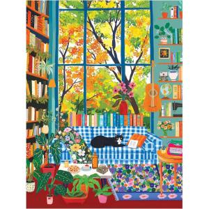 RoseArt – Vertical Visions – The Story Bean 500 Piece Jigsaw Puzzle – Café and Book Store Puzzle for Adults(Cozy Reading Room)