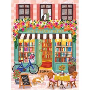 RoseArt – Vertical Visions – The Story Bean 500 Piece Jigsaw Puzzle – Café and Book Store Puzzle for Adults(The Story Bean)