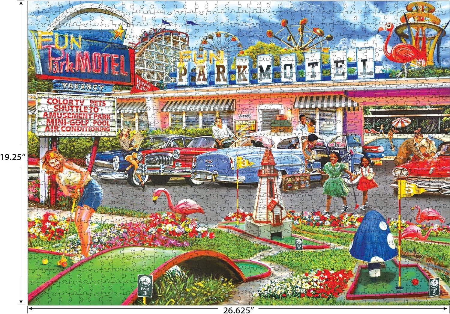 image:imageRoseArt Back to The Past Fun Park Motel 1000 Piece Jigsaw Puzzle for AdultsFun Park Motel