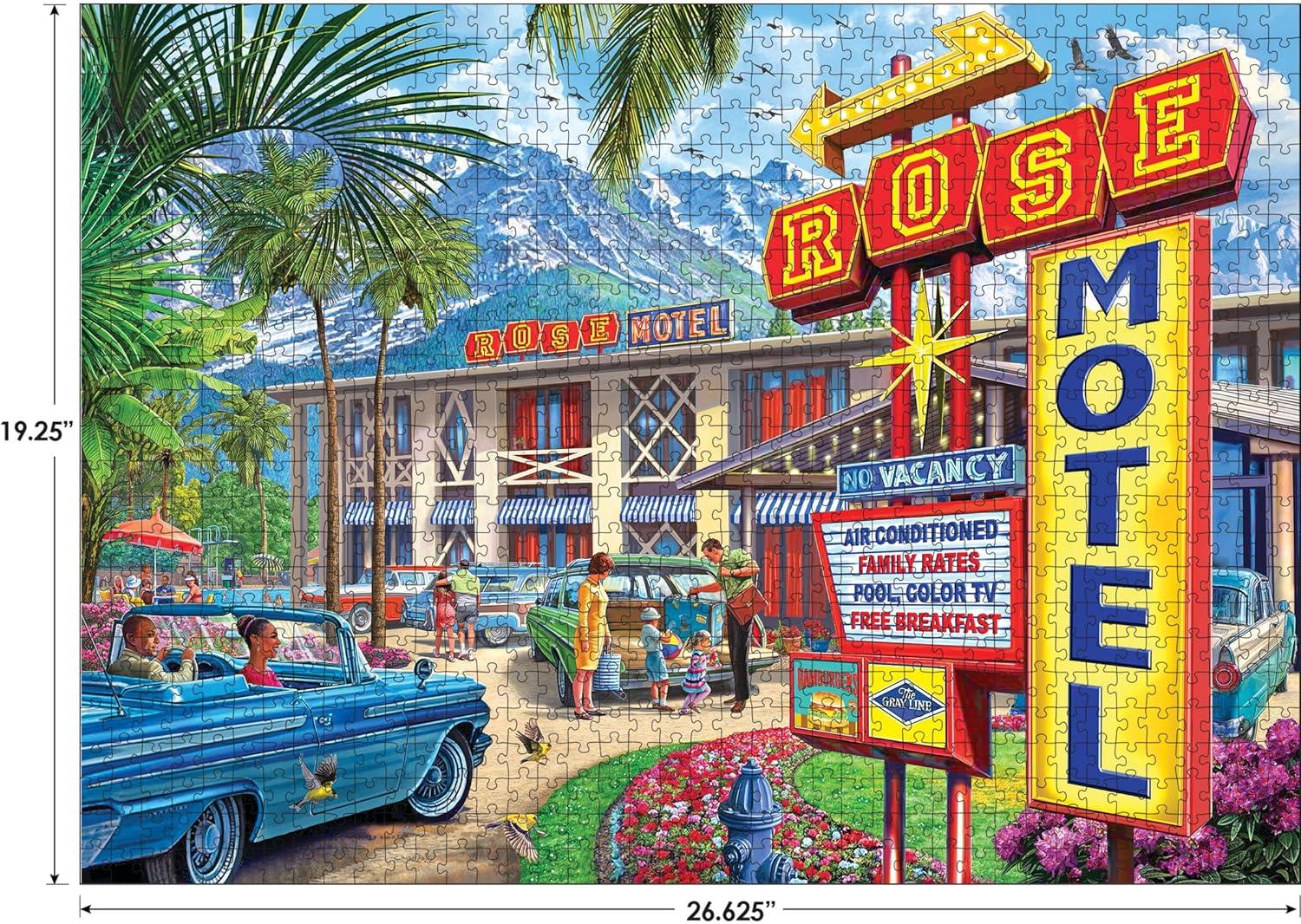 image:imageRoseArt Back to The Past Fun Park Motel 1000 Piece Jigsaw Puzzle for AdultsRose Motel