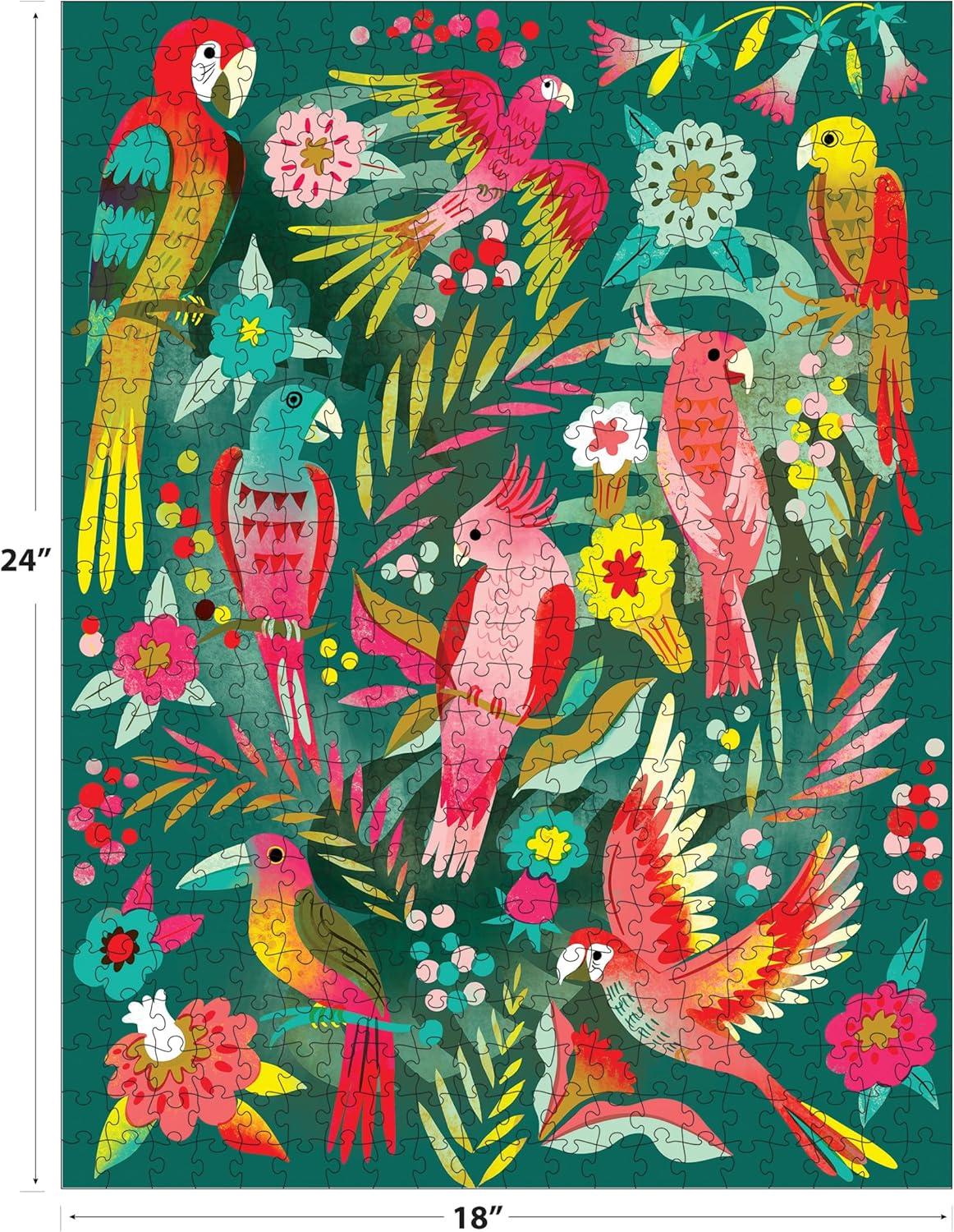 image:imageRoseArt Birds Butterflies amp Blooms 500 Piece DoubleSided Jigsaw Puzzle Matte amp Glossy Sides Nature Puzzle for Adults 2in1 Puzzle with PosterBirds Butterflies and Blooms