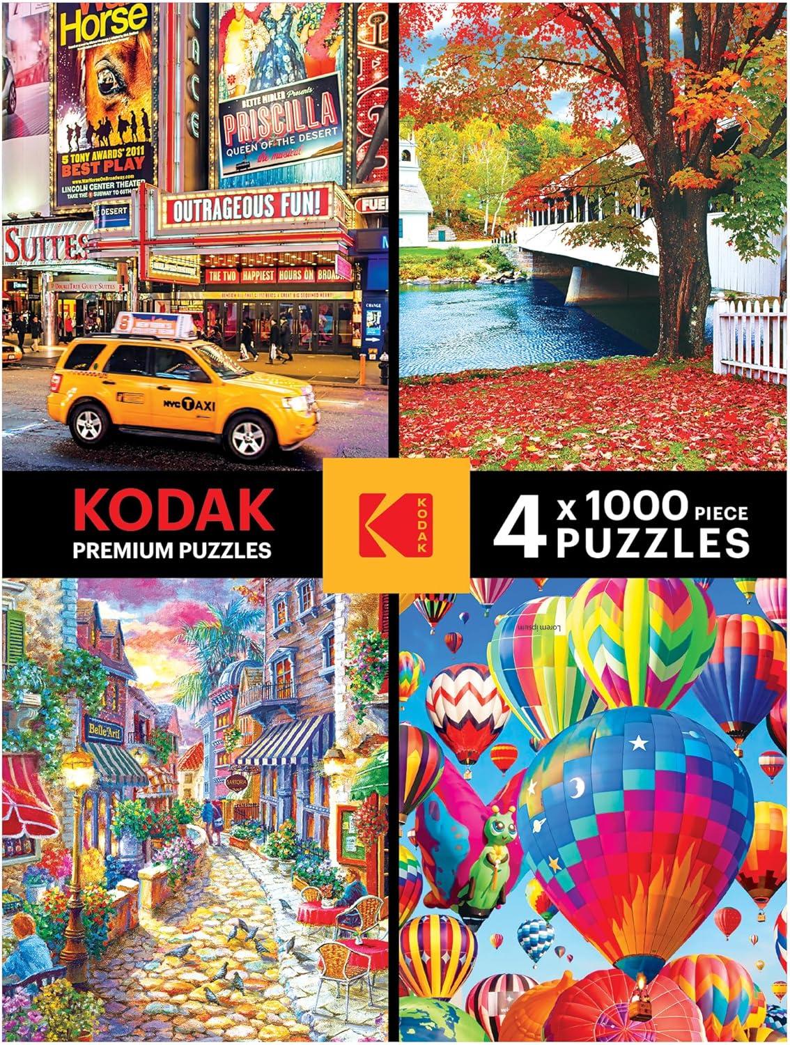 image:imageRoseArt Kodak 4 in 1 Multipack 4 X 1000 Piece Adult Jigsaw PuzzleBright Lights in NY
