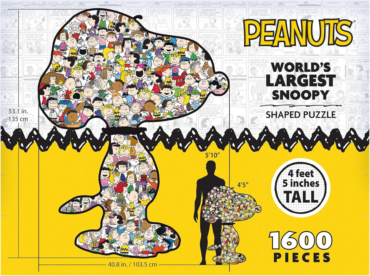 image:imageRoseArt Peanuts Worlds Largest Snoopy 1600 Piece Shaped Puzzle for Adults