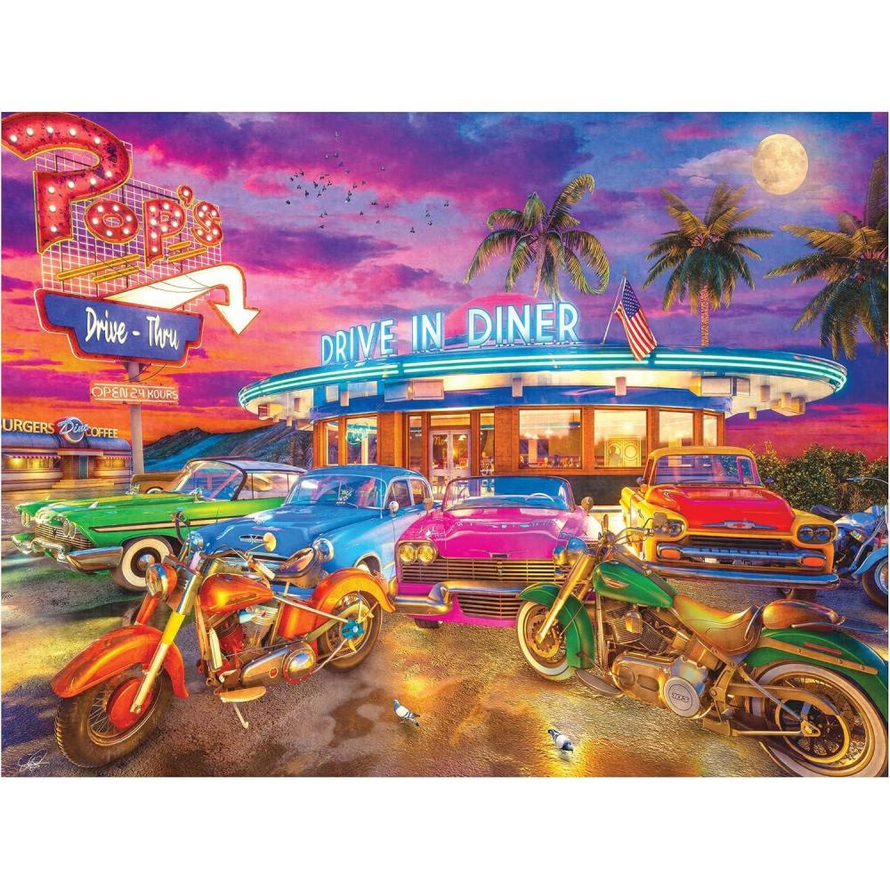 image:imageRoseArt  Back to The Past  Dancing at The Diner  750 Piece Jigsaw Puzzle for AdultsDrive In Diner
