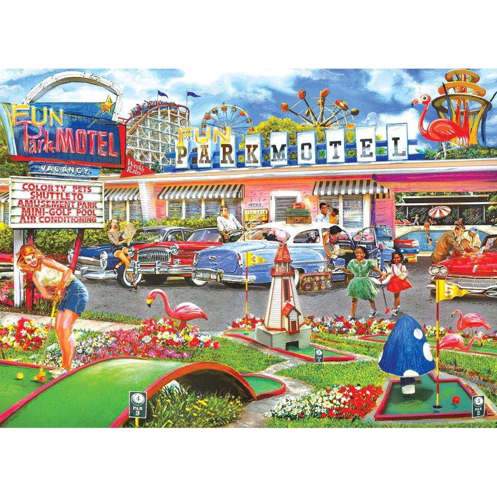 image:imageRoseArt Back to The Past Fun Park Motel 1000 Piece Jigsaw Puzzle for AdultsFun Park Motel