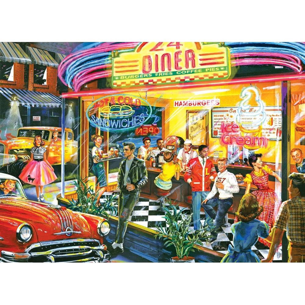 image:imageRoseArt Back to The Past Fun Park Motel 1000 Piece Jigsaw Puzzle for AdultsIn and Out Diner