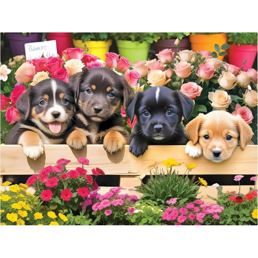 image:imageRoseArt  Kodak  Maine Road 350 Piece Jigsaw Puzzle Scenic Autumn Landscape Puzzle for AdultsMarket Puppies