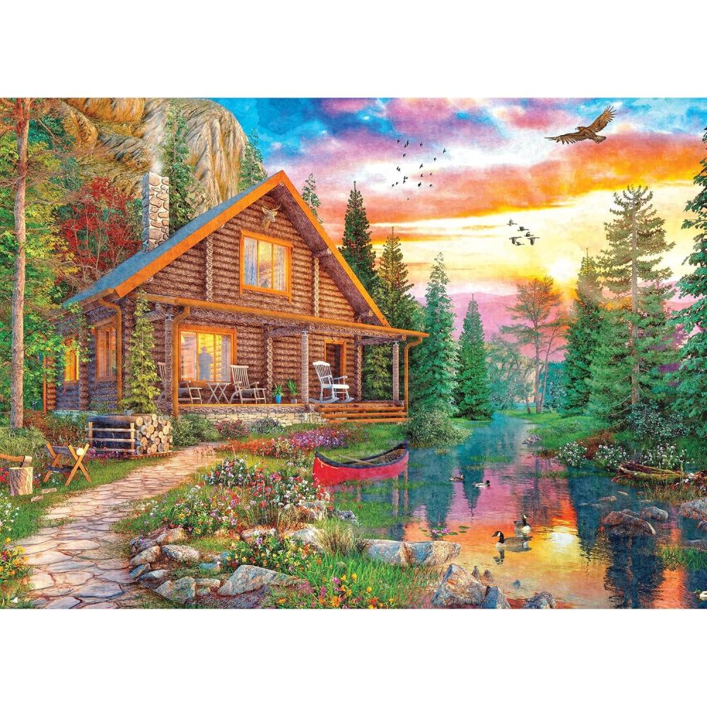 image:imageRoseArt  My Happy Place  Charles Harbor  1000 Piece Jigsaw Puzzle for AdultsForest Cabin Home