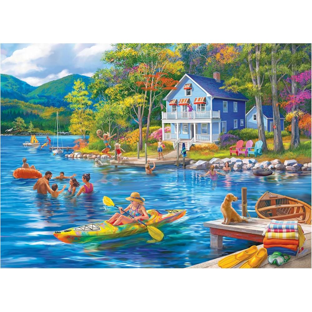 image:imageRoseart  Kodak Premium  Ranch Pickup  1000 Piece Jigsaw Puzzle for AdultsLake Swimming