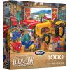 RoseArt – Bigelow Country – Harvest Market 1000 Piece Jigsaw Puzzle, Autumn Farm Market Puzzle for Adults(Grandpa’s Garage)
