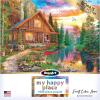 RoseArt – My Happy Place – Charles Harbor – 1000 Piece Jigsaw Puzzle for Adults(Forest Cabin Home)