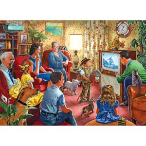RoseArt – Back to The Past – Fun Park Motel – 1000 Piece Jigsaw Puzzle for Adults(Family Night Television)