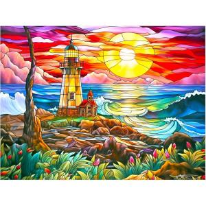RoseArt – Stained Glass – Summer Waves – 300 Piece Jigsaw Puzzle for Adults