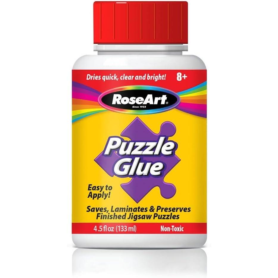 image:imageRoseArt Jigsaw Puzzle Glue with Applicator  Saves Laminates and Preserves Finished Jigsaw Puzzles  Easy to Apply Dries Quick Clear amp BrightSingle